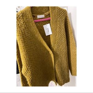 Oak and fort yellow knit cardigan
